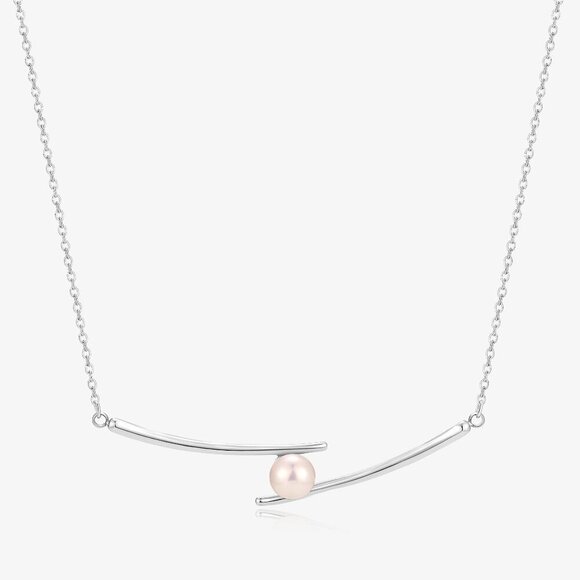 Double Stick Design Freshwater Pearl Necklace - Picture 2 of 3